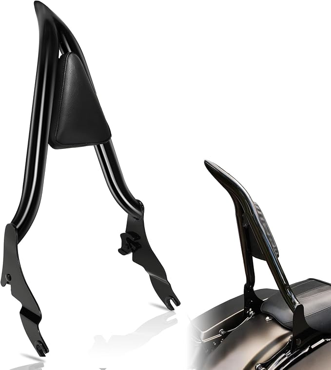 24" Sissy Bar Passenger Backrest Compatible for Harley Davidson 2009-2024 Touring CVO Road Glide, Street Glide, Road King, Ultra Limited