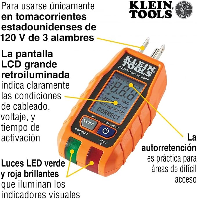 Klein Tools NCVT3P Voltage Tester + RT250 GFCI Outlet Tester Bundle