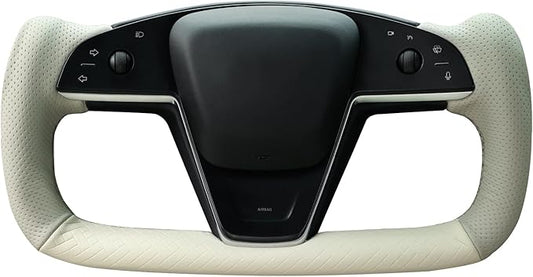 MEWANT Hand Stitched Tesla Model S Yoke Steering Wheel Cover Wrap for Tesla Model S 2021-2023 / Model X 2021-2023 Tesla Yoke Steering Wheel Accessories