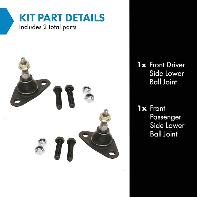 TRQ Front Lower Ball Joint Set Compatible with 1985-1992 Volvo 740 1985 745 1983-1990 760 1987-1991 780 1991-1995 940 1992-1997 960 1997-1998 S90 V90