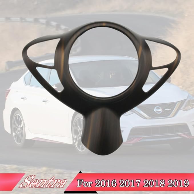 MUXEE Steering Wheel Button Frame,for Nissan Sentra 2016 2017 2018 2019 - ABS Wood Grain Sport Steering Wheel Frame Cover Steering Wheel Button Wrap Accessories