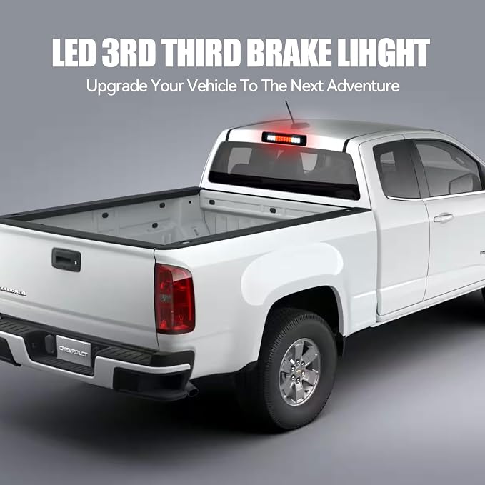 Third 3rd Brake Light LED for 2015-2022 Chevy Colorado/GMC Canyon, High Mount Rear Cab Brake Lights Assembly, Waterproof Center Lamp Cargo Stop Light