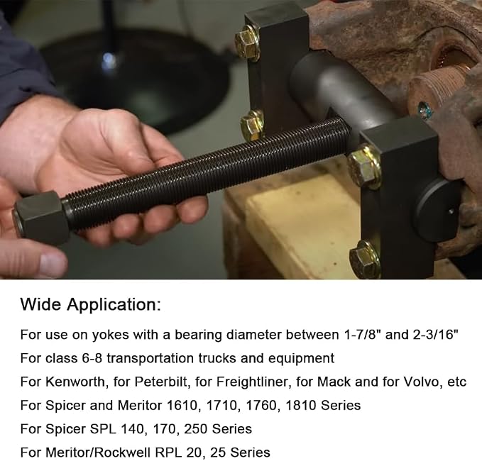 HY-SPEED 60050 Yoke Puller, 10803 Heavy-Duty Yoke Removal Tool Kit Made for Class 6-8 Transportation Trucks & Equipment, for Semi Trucks