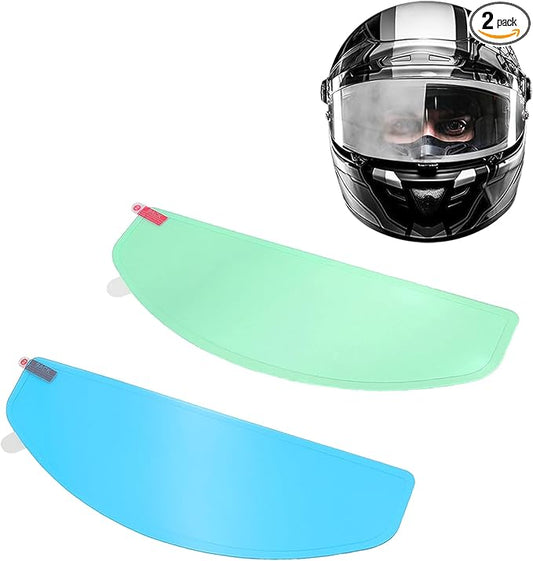Universal Helmet Visor Anti-Fog Film + Rainproof Film - 2 PCS for Motorcycle Helmet Lens, Alternative to Insert Lens - Ultra HD Shield Films, Anti-Steaming, Safer Rides (Style A)