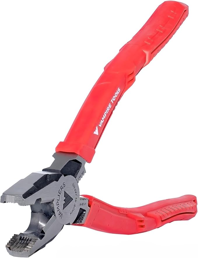 VAMPLIERS 2-PC Screw Extractor Pliers Set. Made in Japan: 8" Linesman Pliers + 6.25" Black Oxide Multipurpose Plier