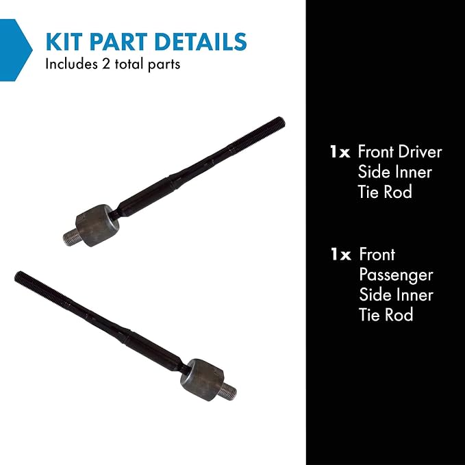 TRQ Inner Driver and Passenger Side Tie Rod Set 2 Piece Compatible with 2013 Nissan Altima Sedan 2014-2018 Nissan Altima 2016-2022 Maxima