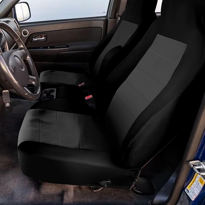 SAPUBK Custom-Fit Seat Covers Replace for 2004-2012 Chevy Colorado/GMC Canyon Front 60/40 Split Bench Seat with Console/Armrest, Knitted Fabric Composite Soft Foam Lining Breathable Seat Cover