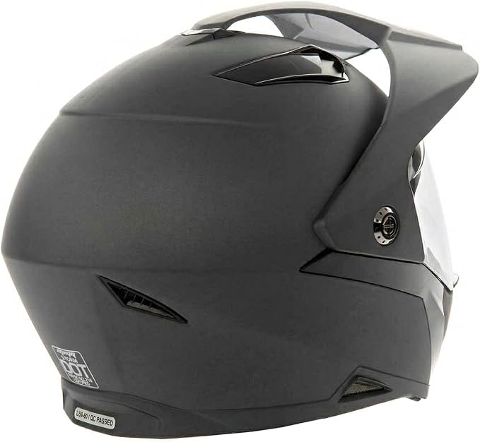 MMG Helmet Dual Sport Off Road Motorcycle Dirt Bike ATV - FlipUp Visor - Model 23 (X-Large, Gray Matte)