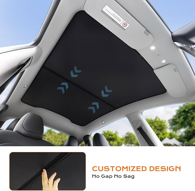 Tesla Model Y Sunshade Roof Never Sag Heat-Insulating, UV-Protective, Nano Ice-Crystal Coatings Interior Accessories for Tesla Model Y Juniper 2025-2026