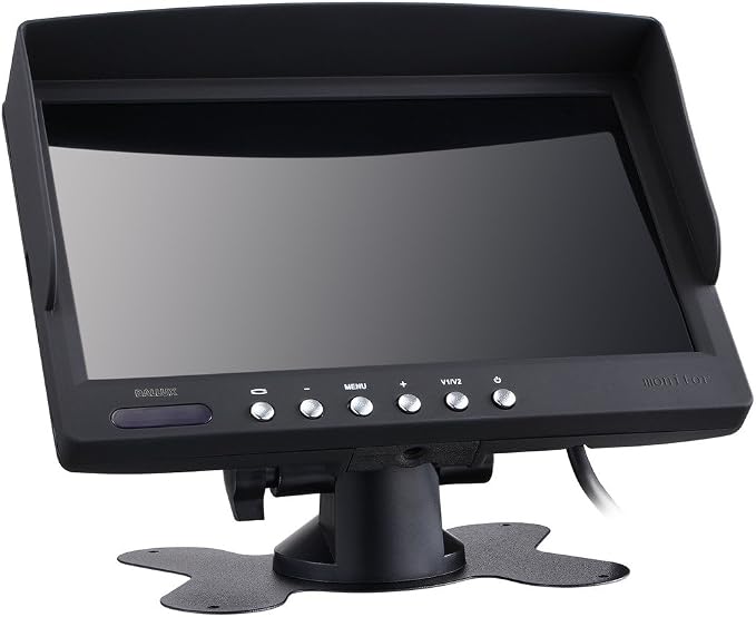 DALLUX Bus Truck Rearview Camera LCD Backup Monitor Heavy Duty Vehicle Screen LED Backlight High Resolution Backup Camera Display 2 Video Input Car Rearview Cameras Car DVD Stand 7" inch Monitor