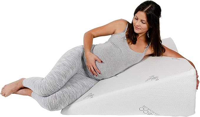 7.5 Inch Bed Wedge Pillow for Acid Reflux or Sleeping | 1.5 Inch Memory Foam Top with Stay Cool Cover | Incline Leg Elevation Pillows | Ideal for Gerd, Heartburn, and Snoring (30.5"Wx33"Lx12"H)