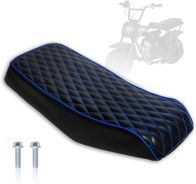 JMCHstore Blue Diamond Stitch Retro Mini bike Seat for Monster Mega Moto MMB80 80cc FRP GMB100 98cc, For Coleman RB100 RT100 Mini Bike Cushion Replacement parts