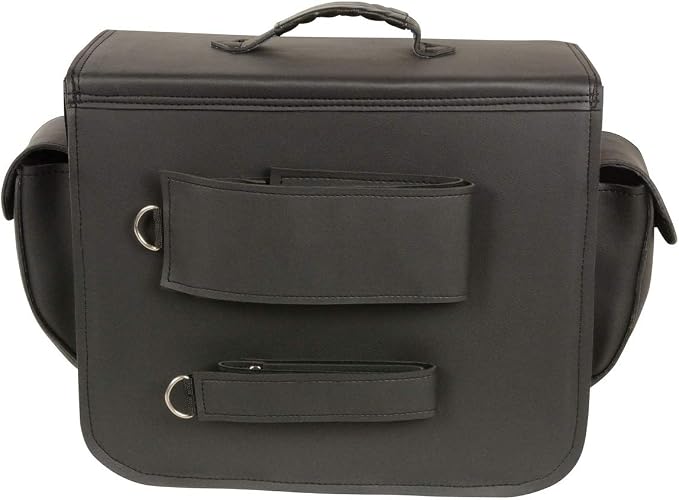 Milwaukee Leather SH583 Large Black PVC Motorcycle Sissy Bar Bag with Carrying Handle - Large