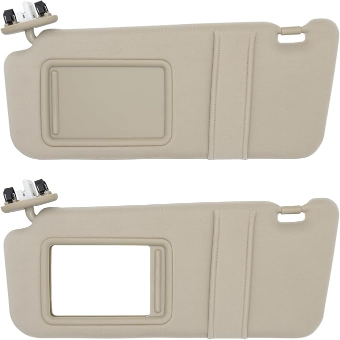 NHILES Left Driver Side Sun Visor Fits for Toyota Camry 2007 2008 2009 2010 2011 Replacement Sun Shade with Light # 74320-33F00-E0 (Beige)