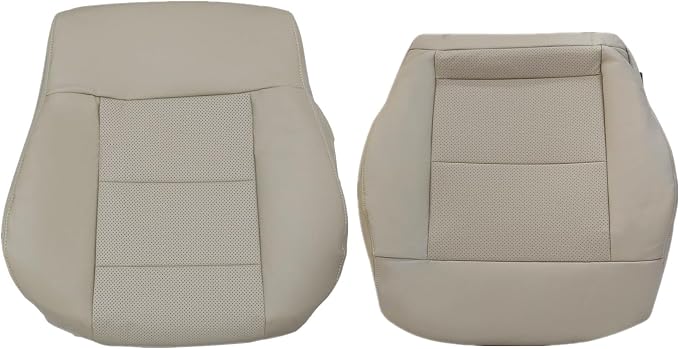 FZJDSD Tan Driver Side Bottom & Top Lean Back Perforated Microfiber Leather Seat Covers Compatible with Mercedes Benz E200 E250 E300 E350 2010 2011 2012 2013 2014 2015 2016