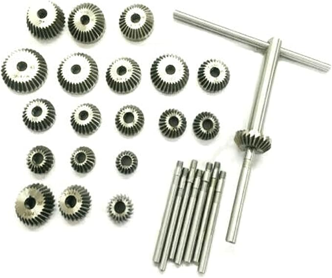 20 Pcs Valve Seat & Face Cutter Set for Vintage Cars, Bikes, Tractors & Trucks | Carbon Steel Engine Valve Repair Tool Kit with Wooden Storage Box