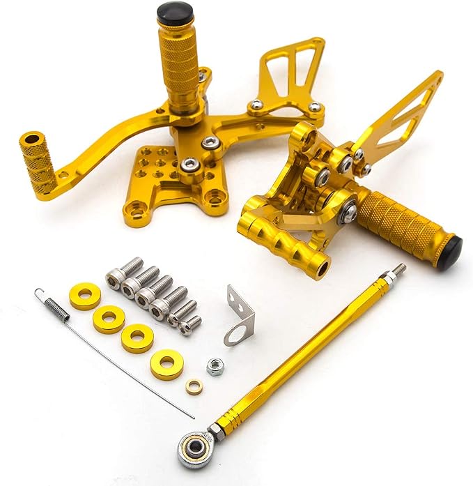 PROCNC Motorcycle Aluminum Rearsets Foot pegs Rear sets Footrest Fit for Suzuki GSXR1000 2000 2001 2002 2003 2004 GSXR750 1996-2005 SV650/SV650S SV1000/S 1998-2014 GSX600 2000-2005 (Gold)
