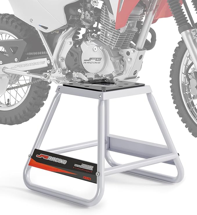 JFG RACING Dirt Bike Stand,Universal Detachable Powder Coated Non Slip Off Road Steel MX Heavy Duty Dirtbike Maintenance Motorcycle Box Stand