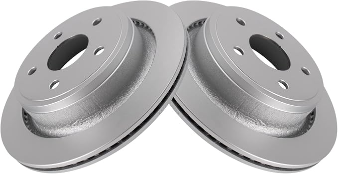 TRQ Rear Brake Rotor Set G Coated Vented Compatible with 2007-2009 Chrysler Aspen 2004-2009 Dodge Durango 2002-2010 Ram 1500 2011-2018 Ram 1500 2019-2023 1500 Classic