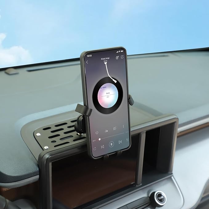 Aunginsy Center Console Dash Mount Phone Holder Compatible with Ford Maverick 2022 2023 2024, Car Dashboard Instrument Table Organizer Storage Tray Groove Panel Mobile Cell Phone Bracket Accessories