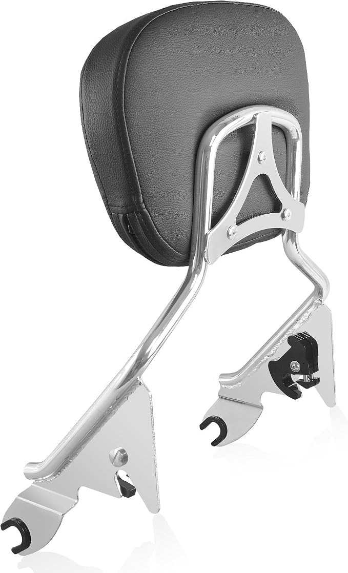 Motorcycle Quick-Release Detachable Backrest Sissy Bar Fit For Harley Touring Street Glide Road Glide Road King Electra Glide 2009-2025 (Chrome)