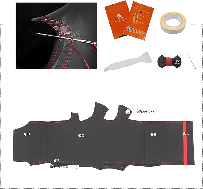 MEWANT for Camaro Steering Wheel Cover 2016-2024 Hand-Stitched for Chevy Camaro Car Steering Wheel Wrap