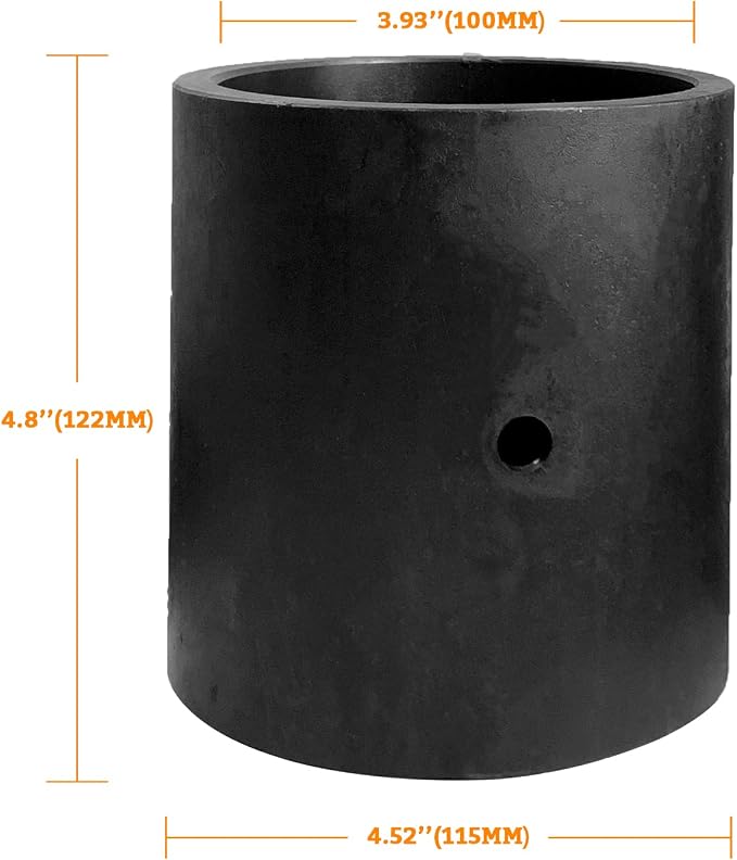 3.9 Inch(100mm) pile socket for JACKCHEN gasoline pile driver, black pile sleeve