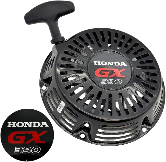 KINDZA Genuine Recoil Starter Assy 28400-Z5T-305ZB with Genuine Emblem 87521-Z5T-000 for Honda GX390 GX360 GX340 Engines Black Color