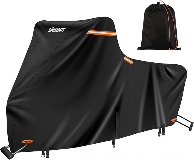 Motorcycle Cover 420D Heavy Duty for Touring Models, Waterproof Outdoor Rain UV Dust Proof (1XL)