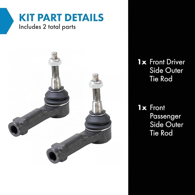TRQ Outer Driver and Passenger Side Tie Rod Set 2 Piece Compatible with 2004-08 Ford F-150 2006-08 Lincoln Mark LT