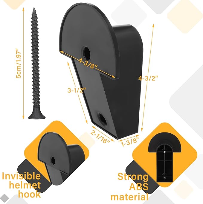 CroBlissful 4 Pcs Motorcycle Helmet Holder Wall Mount Helmet Hanger Hooks Motorcycle Gear Rack for Football Sports Accessory(Minimalist,Plastic)
