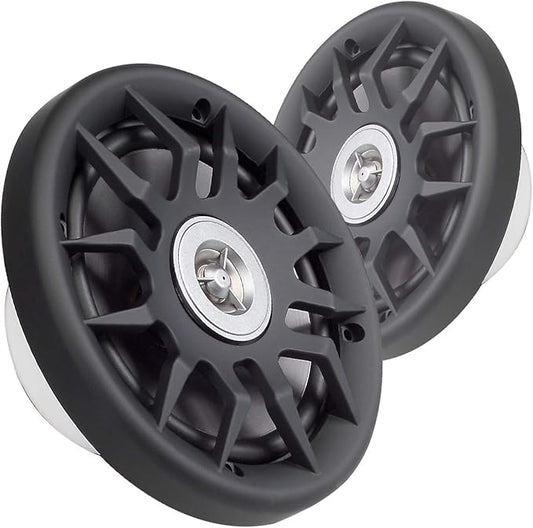 Marine Audio Speakers, 80 Watts, 6.5 Inch, Water Resistant, UV-Resistant, with Metallic Dome Tweeter, High-Performance Marine, RV & Vehicle Upgrade (Black)