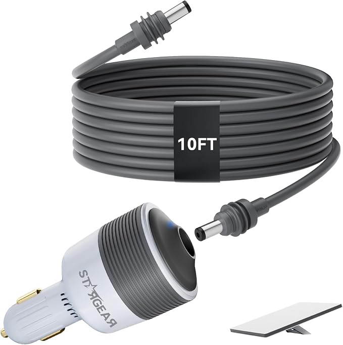 Starlink Mini Car Adapter with 10FT DC Power Cable, 12V to 24V DC Step Up Converter with Cigarette Lighter Adapter, Starlink Mini 12V Adapters for Power Supply, Ideal for RV, Boat, Trailer