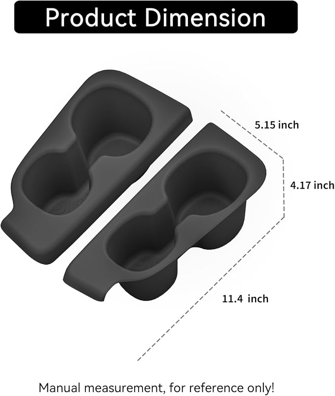 smabee 3rd Row Cup Holder Inserts for Honda Pilot 2023-2026 Car Accessories TPE Drinks Holder Box Organizer Car Interior Black