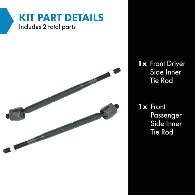 TRQ Inner Driver and Passenger Side Tie Rod Set 2 Piece Compatible with 2005-2010 Chevrolet Cobalt 2006-2011 Chevrolet HHR 2007-2009 Pontiac G5 2005-2006 Pontiac Pursuit 2003-2007 Saturn Ion