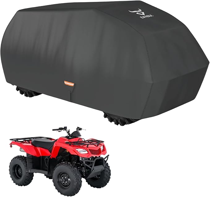 EVRBUL Upgraded ATV Cover Heavy Duty 420D All Weather 4 Wheeler Cover 81" Lx49 Wx44.5 H Compatible with Yamaha Suzuki Polaris Kawasaki CFMOTO Waterproof and Dustproof Quad Cover