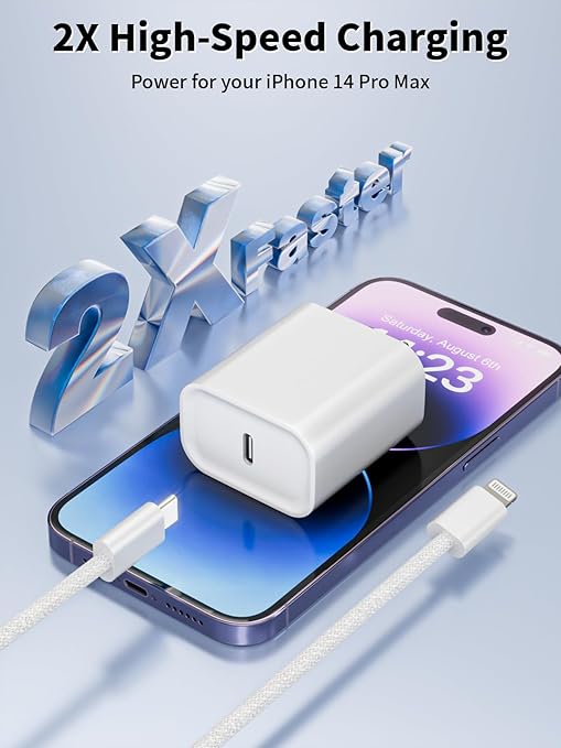 iPhone 14 13 Pro Max Charger Fast Charging,Apple iPhone Charger Block[Apple MFi Certified] with 10ft Long Braided Type C Lightning Cable Woven Cord for iPhone14 13 12 11 Pro Max Plus Mini Xr Xs Max 8