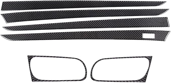 Real Soft Carbon Fiber Car Interior Door Panel/Door Handle Panel Inside the Vehicle Decorative Stickers,for Infiniti G Series 2007-2013,6PCS (Black)