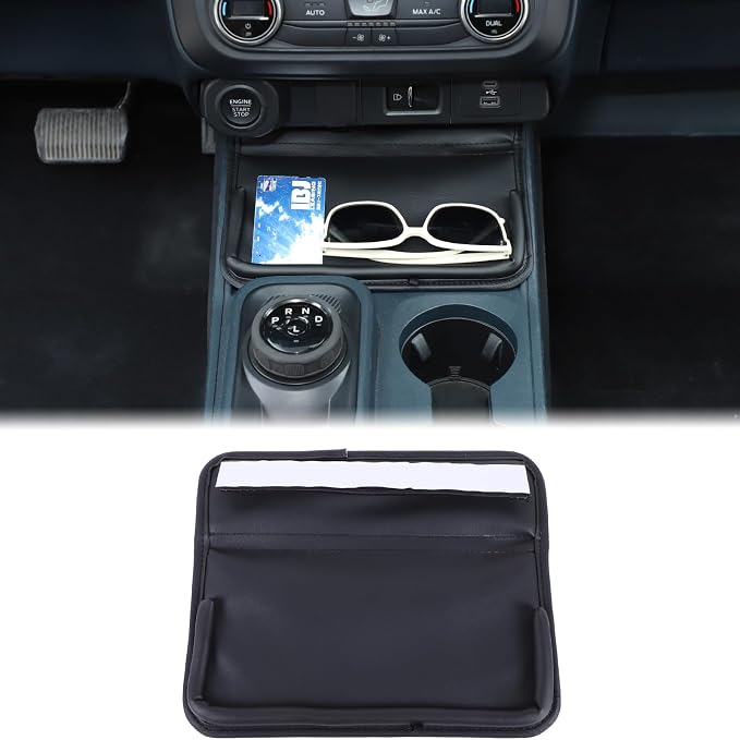 Aunginsy Center Console Shifter Storage Tray Cover Lid Compatible with Ford Maverick 2022 2023 2024 2025 2026, Car Gear Shift Organizer Tray Box Groove Insert Slot Cover PU Leather Accessories