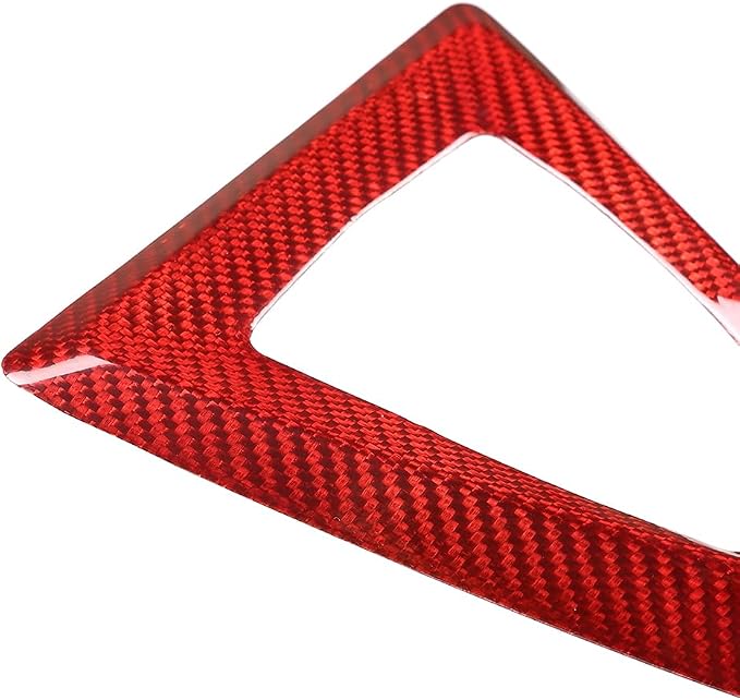 Fit for BMW F80 F82 M3 M4 2014 to 2019 Center Console Gearbox Decorative Panel Frame, Real Carbon Fiber Interior Accessories Gear Lever Panel Base Cover (RHD - Red Carbon)
