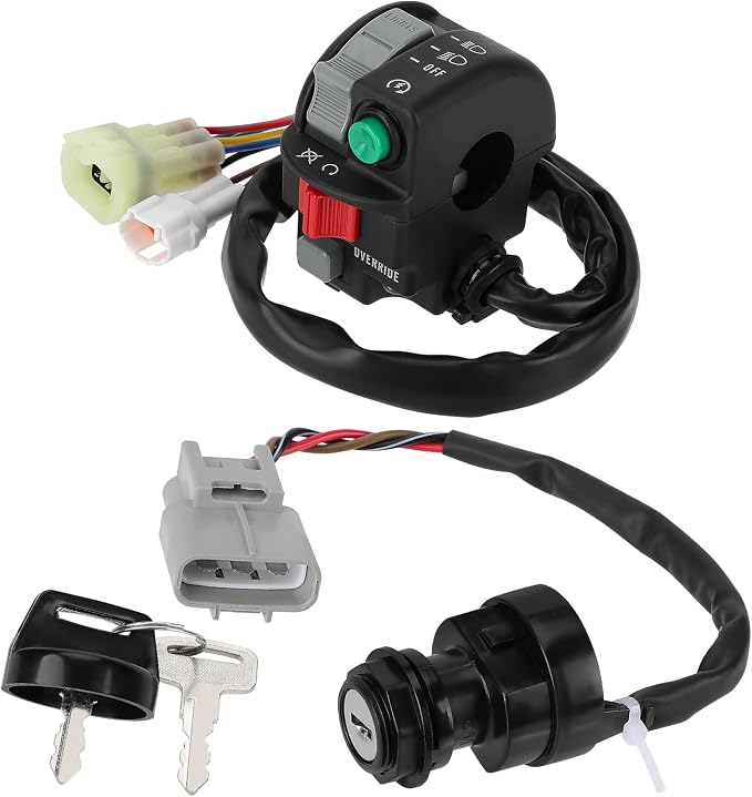 M MATI Start Stop Headlight Switch & Ignition Key Switch for Yamaha Grizzly 700 550 2009-Up Kodiak 450 2020-Up Kodiak 700 2016-Up 28P-83972-00-00 28P-82510-01-00 28P-82510-00-00