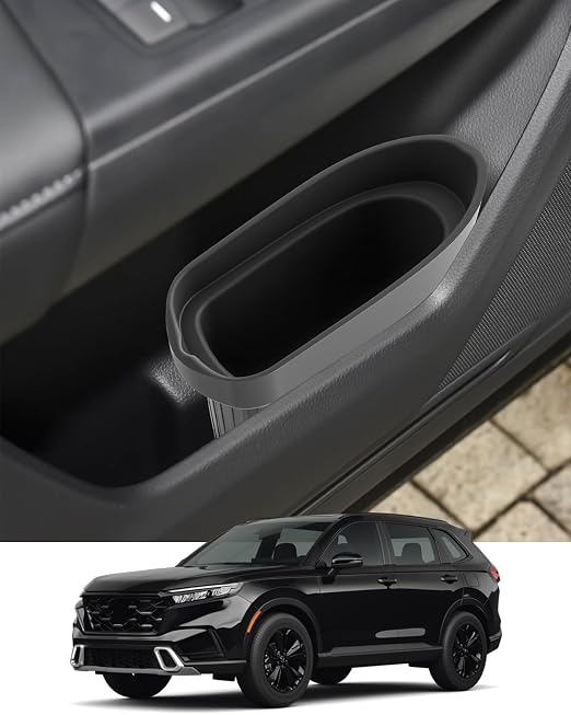 Silicone Car Trash Bin for Door 2026 CRV Car Door Trashcan Trash Holder for 2026 CRV Hybrid Accessories (LX/EX/EX-L/Sport Hybrid/TrailSport Hybrid/Sport-L Hybrid) Driver Passenger Door Pocket Flexible