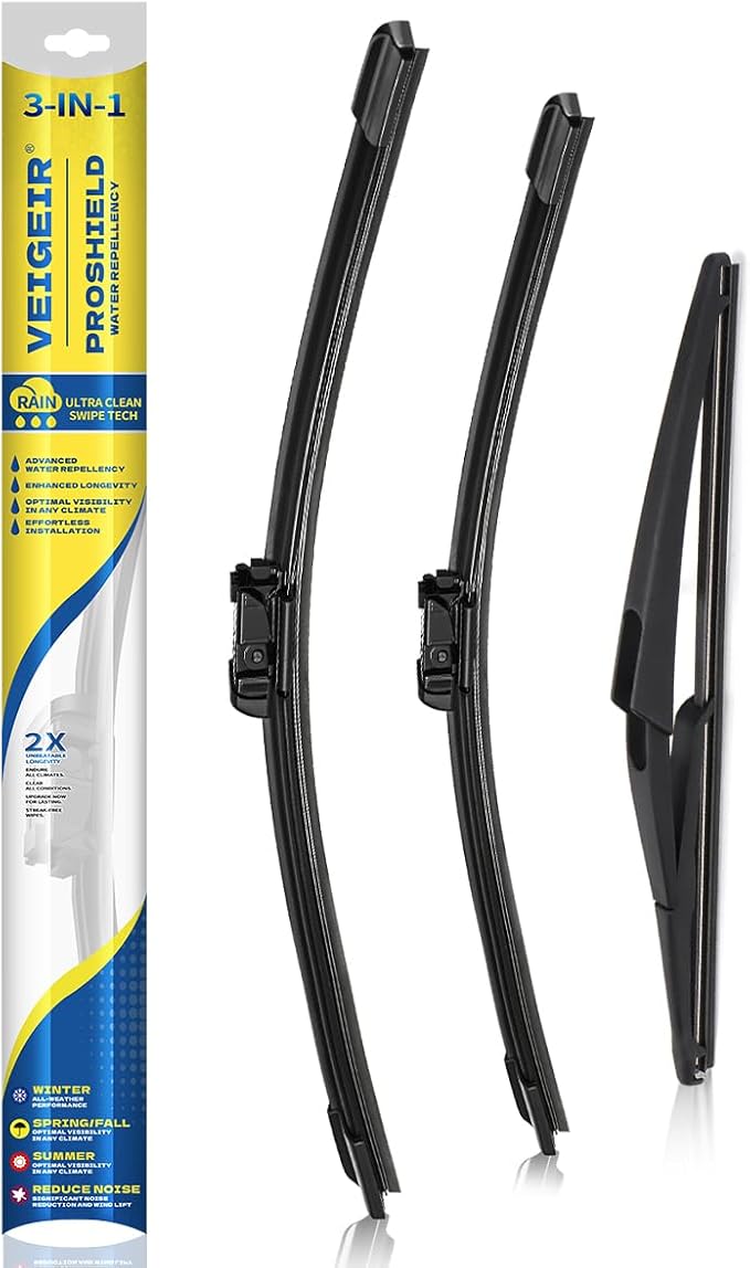 3 Pack Windshield Wiper Blades Compatible with 2015-2020 Jeep Renegade Original Factory Quality Front Rear Wipers Blade Set for My Car - 22"/20"/10"