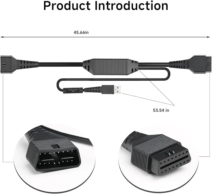 LAUNCH X-431 DoIP Connector Adapter Cable with USB and 16-Pin Male to Female for X-431 Series Diagnostic Scanner DBScar VII and SmartLink Connector