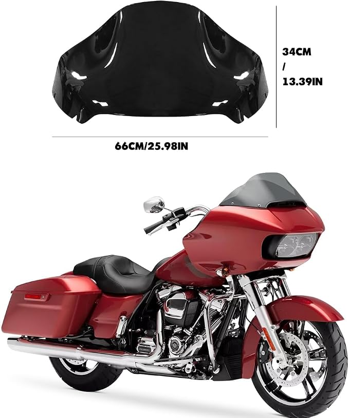 Black 13" Windshield for Harley Davidson Touring Road Glide CVO FLTRX/FLTRXS/FLTRK/FLTRU/FLTRUSE 2014-2022 Windscreen Air Deflector