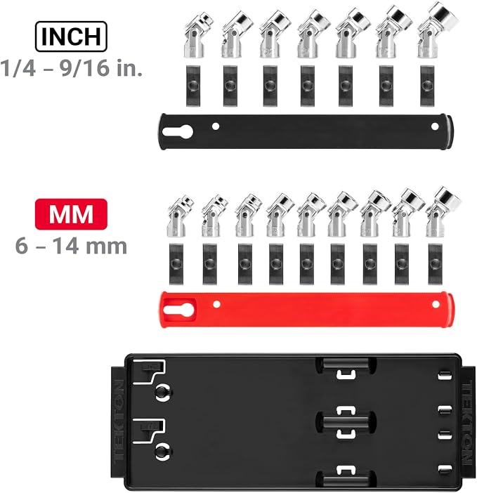 TEKTON 1/4 Inch Drive Universal Joint Socket Set, 16-Piece | SHD90217