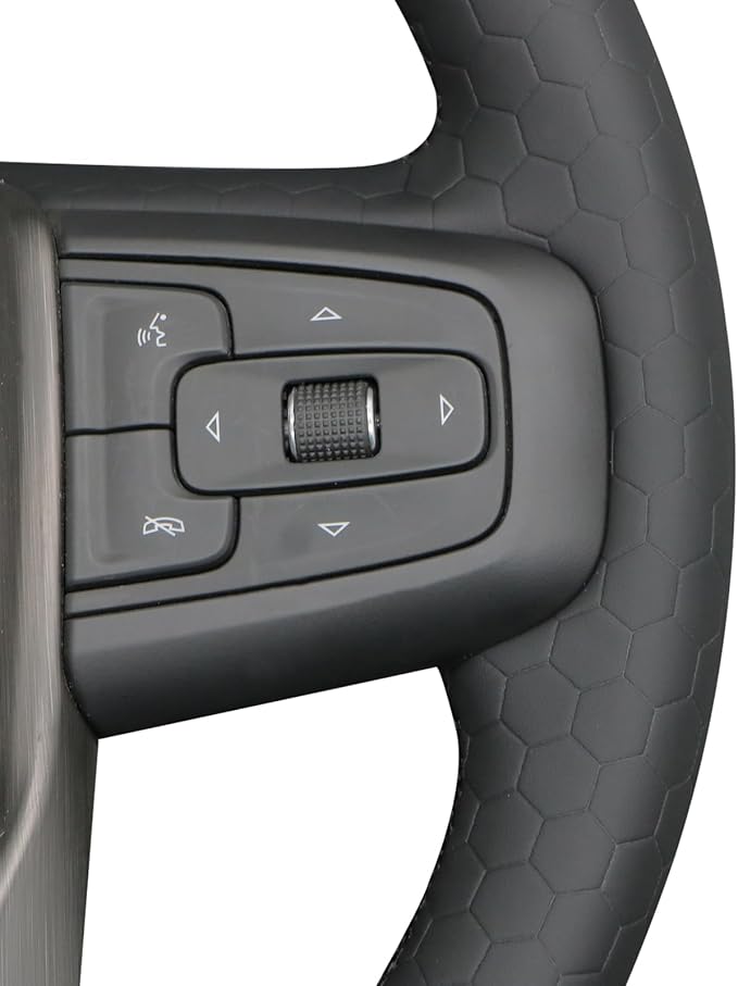 MEWANT DIY Stitching Car Steering Wheel Protector Wrap Cover for GMC Sierra 1500 2019-2023 / Sierra 1500 Limited 2022 / Sierra 2500 2020-2024 / Sierra 3500 2020-2024 / Yukon (XL) 2021-2023 Accessories