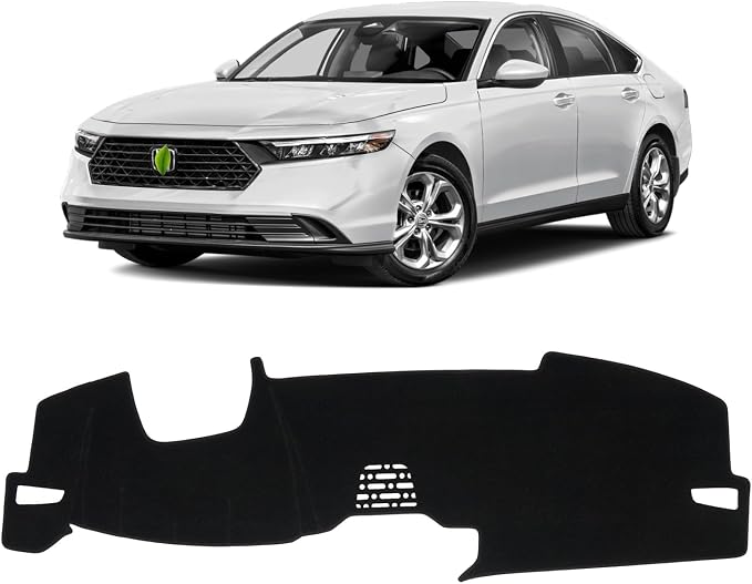 KUST Black Dash Cover for Honda Accord 2023-2026 Dash Carpet Polyester Dashboard Cover Non-Slip Dash Protector Interior Accessories for Accord Custom Fit Dash Mat Sunshade Windshield No Glare