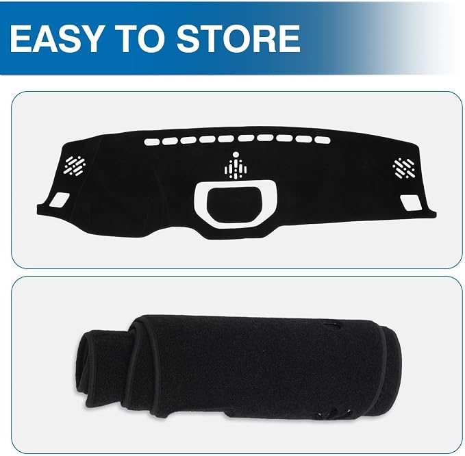 KUST Black Dash Cover for 2014-2021 Toyota Tundra Truck Non-Slip Dashboard Cover Polyester Interior for Tundra Accessories Custom Fit Dash Mat No Glare