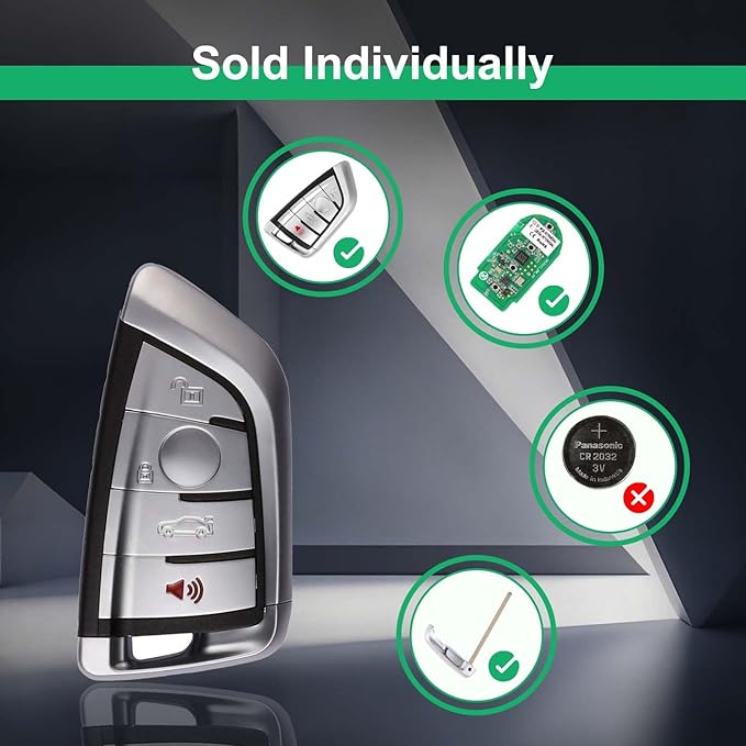 Autel Universal Key Fob for BMW, MaxiIM IKEY IKEYBW004AL, OE-Quality Smart Key Replacement, Vehicle Blank Key, Work with KM100, IMMO Learning, Key Creation/Clone, Chip Read/Write
